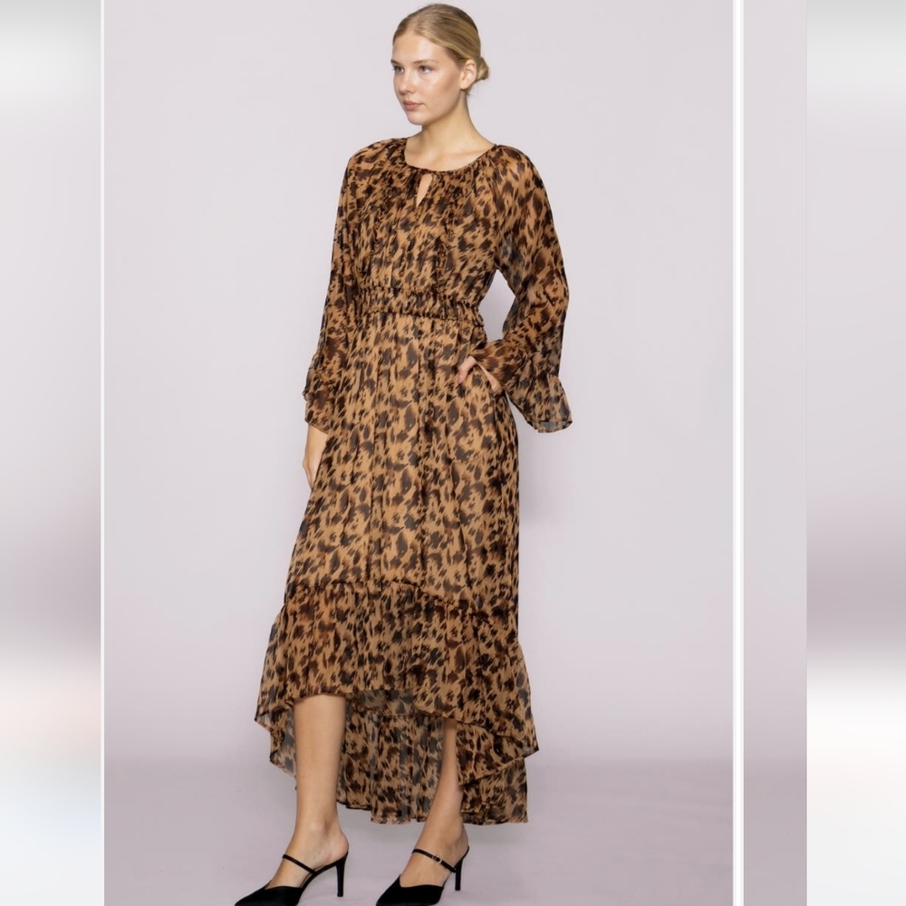 New Mellóday Leopard Print Long Sleeve Dress M - Picture 6 of 6